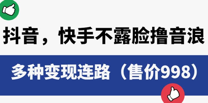 抖音，快手不露脸撸音浪项目，多种变现连路（售价998）-优优资源网