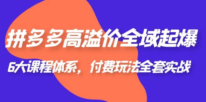 拼多多-高溢价 全域 起爆，6大课程体系，付费玩法全套实战-优优资源网