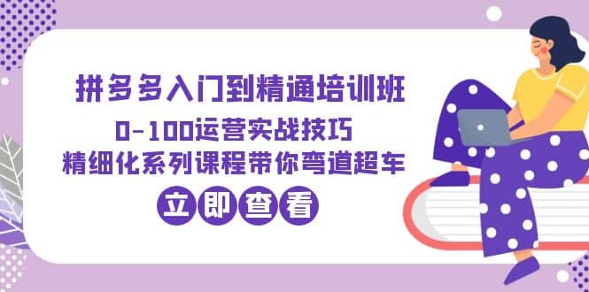 2023拼多多入门到精通培训班：0-100运营实战技巧 精细化系列课带你弯道超车-优优资源网