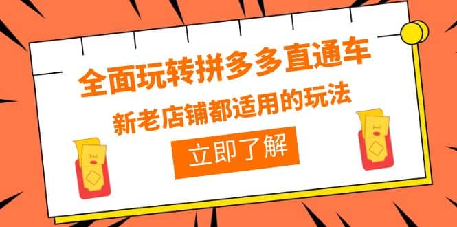 全面玩转拼多多直通车，新老店铺都适用的玩法（12节精华课）-优优资源网