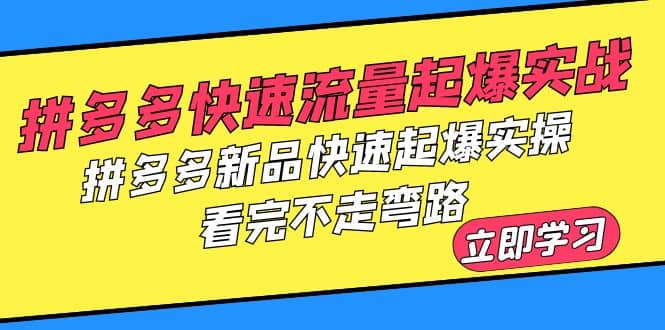 拼多多-快速流量起爆实战，拼多多新品快速起爆实操，看完不走弯路-优优资源网