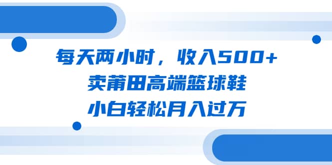 每天两小时，收入500 ，卖莆田高端篮球鞋，小白轻松月入过万（教程 素材）-优优资源网