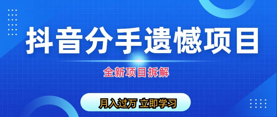 自媒体抖音分手遗憾项目私域项目拆解-优优资源网