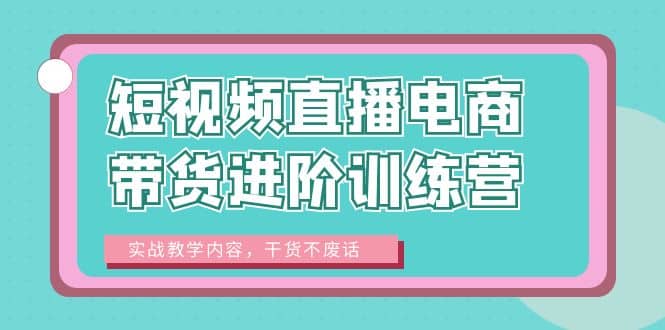 短视频直播电商带货进阶训练营：实战教学内容，干货不废话-优优资源网