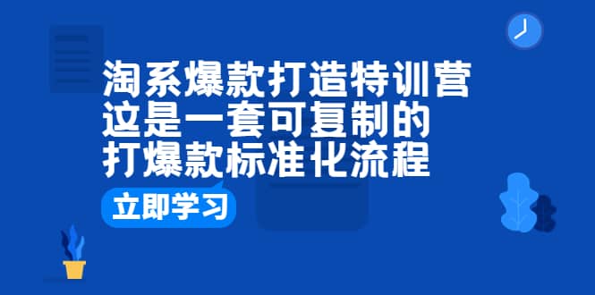淘系爆款打造特训营：这是一套可复制的打爆款标准化流程-优优资源网