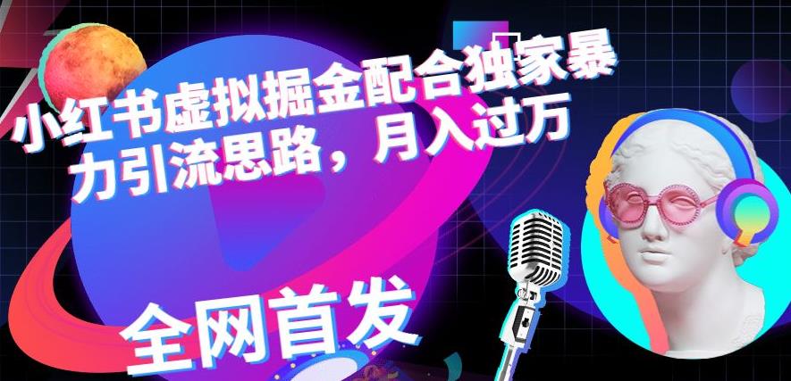 小红书虚拟掘金配合独家首发暴力引流思路，月入过万【揭秘】-优优资源网