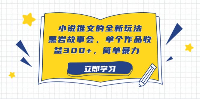 小说推文的全新玩法，黑岩故事会，单个作品收益300 ，简单暴力-优优资源网