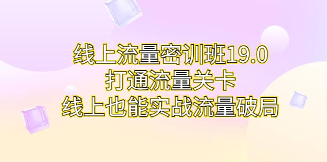 线上流量密训班19.0，打通流量关卡，线上也能实战流量破局-优优资源网