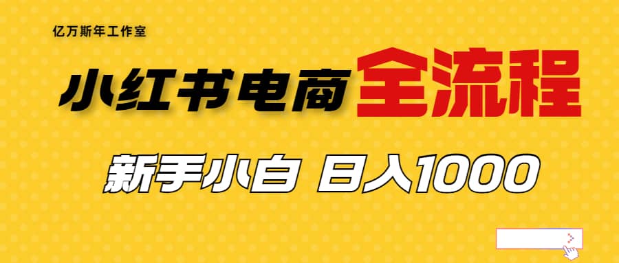 外面收费4988的小红书无货源电商从0-1全流程，日入1000＋-优优资源网