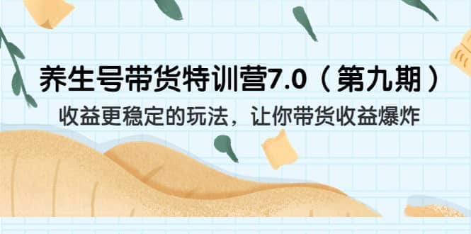 养生号带货特训营7.0（第九期）收益更稳定的玩法 让你带货收益爆炸（11节）-优优资源网