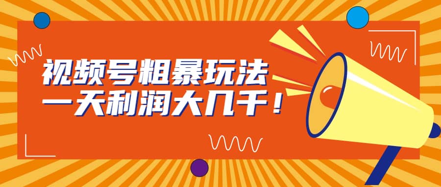 视频号粗暴玩法，一天利润大几千-优优资源网