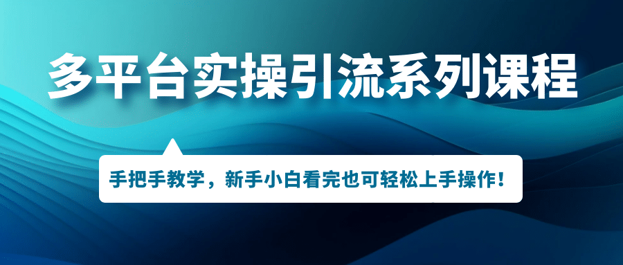 多平台实操引流系列课程，手把手教学，新手小白看完也可轻松上手引流操作-优优资源网