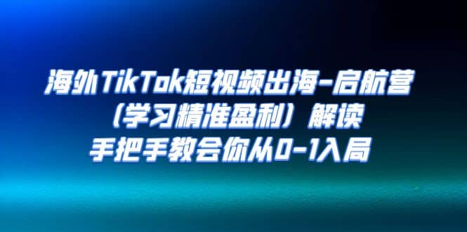 海外TikTok短视频出海-启航营（学习精准盈利）解读，手把手教会你从0-1入局-优优资源网