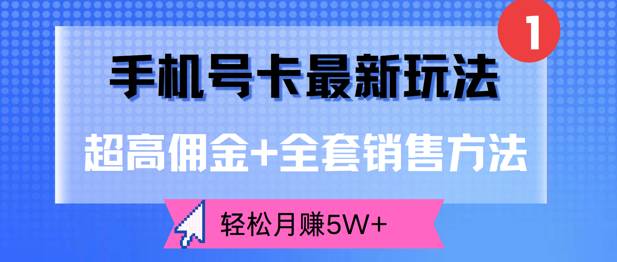 超高佣金+全套销售方法，手机号卡最新玩法，轻松月赚5W+-优优资源网