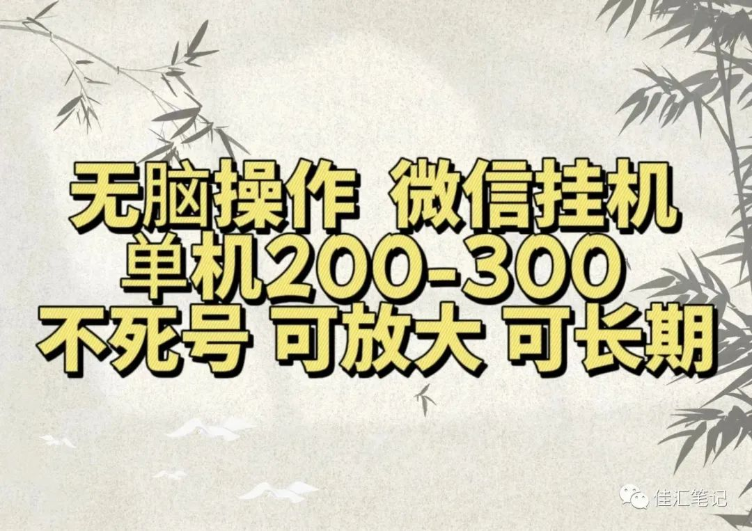 无脑操作微信视频号挂机单机200-300一天，不死号，可放大，工作室实测-优优资源网