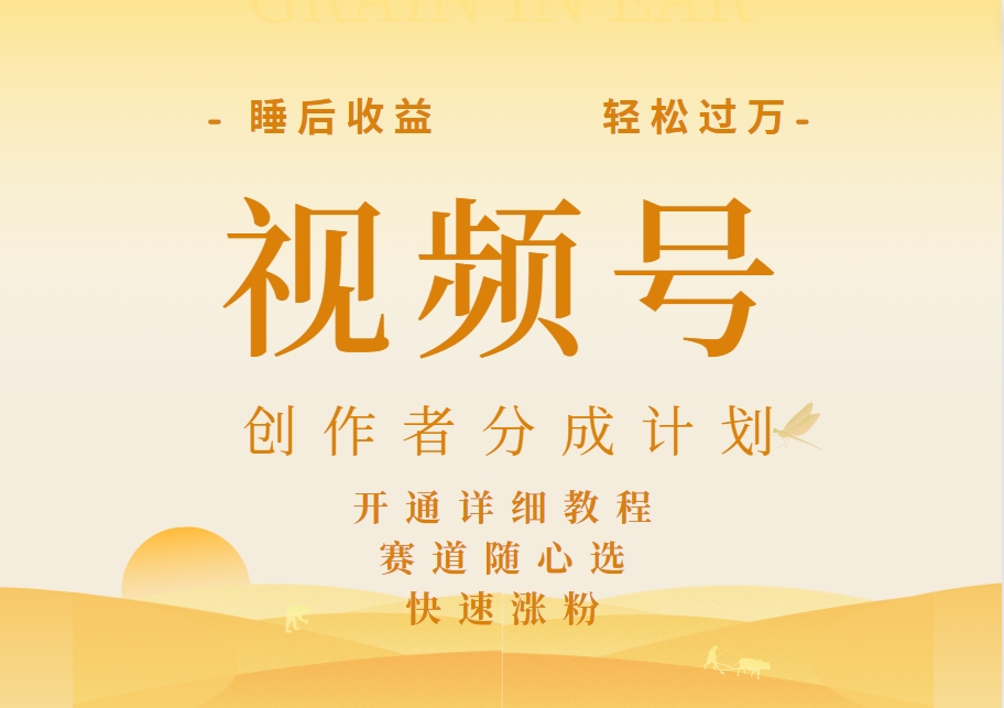 详解视频号创作者分成计划，暴力起号，可同步多平台，实现睡后收入2W+，看懂即可操作！-优优资源网