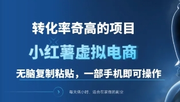 一单49.9，转化率奇高的项目，冷门暴利的小红书虚拟电商-优优资源网