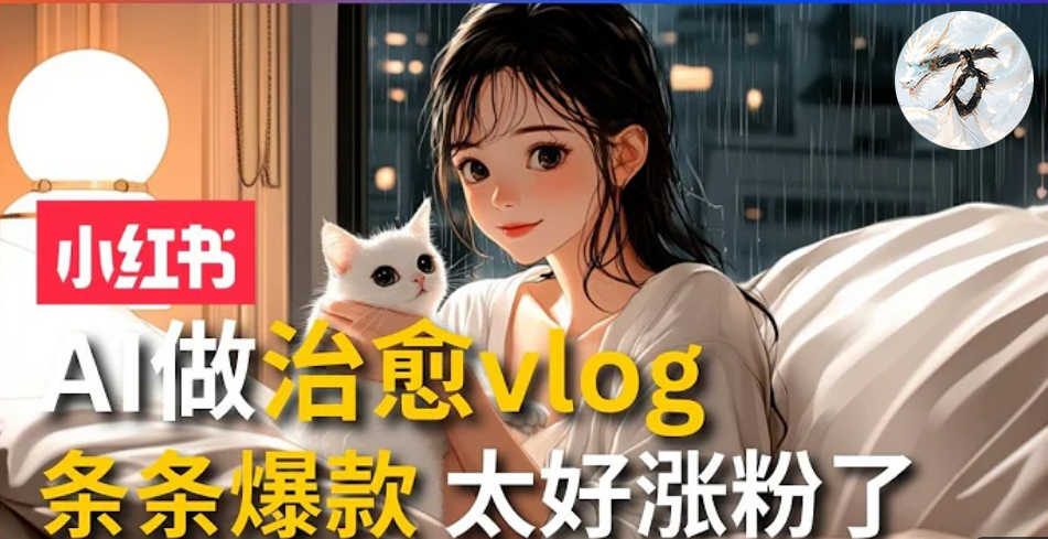 AI治愈系vlog动画视频，小红书7天 涨粉破千，商单报价1500+，0成本制作，日入2000+，有手就会 -优优资源网
