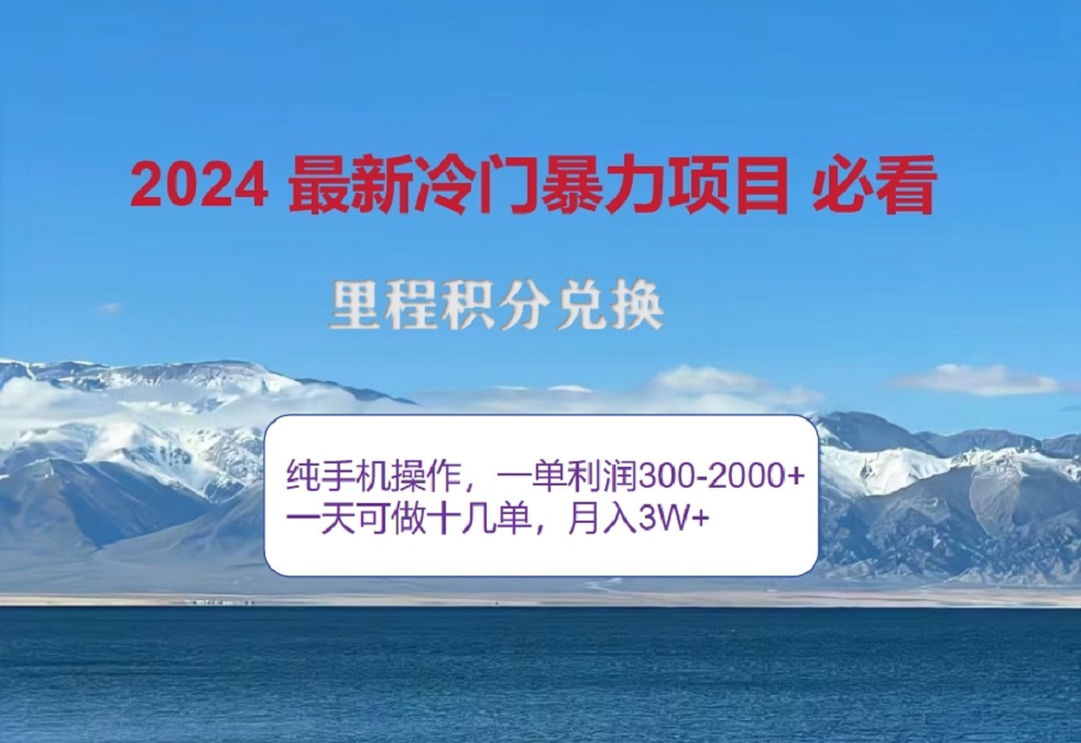 2024惊爆冷门暴利！出行高峰来袭，里程积分，高爆发期，一单300+—2000+，月入过万不是梦！-优优资源网