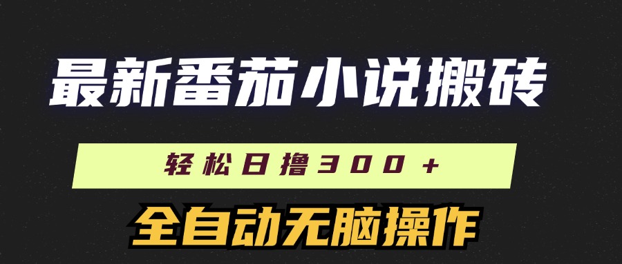 最新番茄小说搬砖，日撸300＋！全自动操作，可矩阵放大！-优优资源网