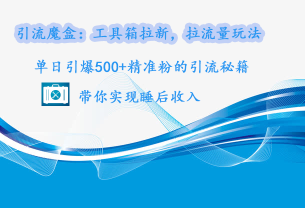 引流魔盒：工具箱拉新，拉流量玩法，单日引爆500+精准粉的引流秘籍，带你实现睡后收入-优优资源网