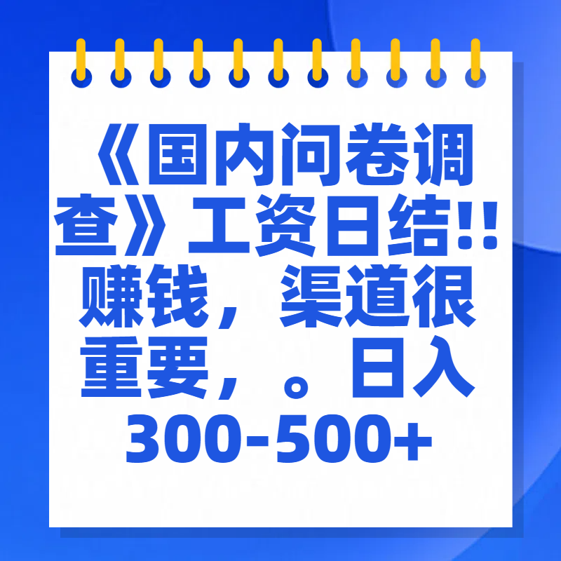 问卷调查答题，一个人在家也可以闷声发大财，小白一天2张，【揭秘】-优优资源网