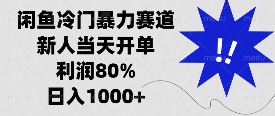 闲鱼冷门暴力赛道，利润80%，日入1000+新人当天开单，-优优资源网