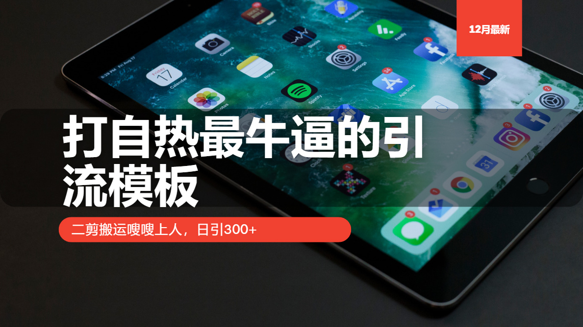 打自热最牛逼的引流模板，日引300+，二剪搬运嗖嗖上人-优优资源网