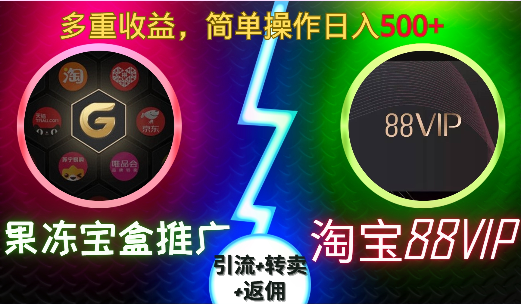 果冻宝盒推广88VIP，引流+转卖+返佣，多重收益，简单操作日入500+-优优资源网
