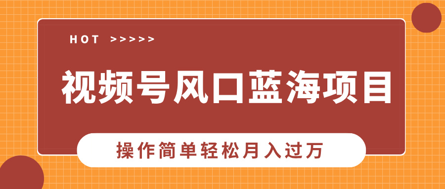 视频号风口蓝海项目，中老年人的流量密码，操作简单轻松月入过万-优优资源网