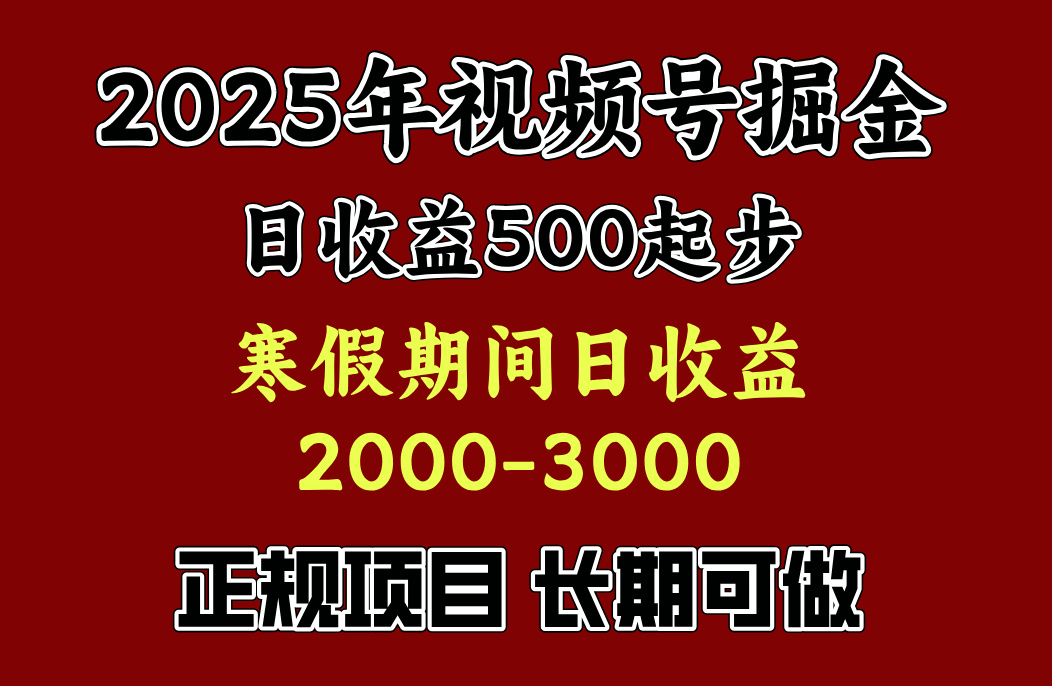 寒假期间一天收益2000+，小白一天就能上手-优优资源网