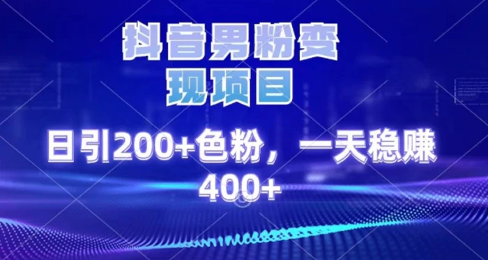 2025最新男粉项目 日引200 轻松月入2w+-优优资源网