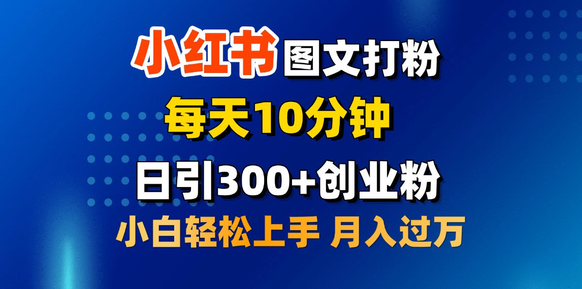 2月小红书图文打粉，每天10分钟，日引300+创业粉，小白轻松月入过万-优优资源网