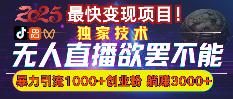 欲罢不能的无人直播引流，超暴力日引流1000+高质量精准创业粉-优优资源网