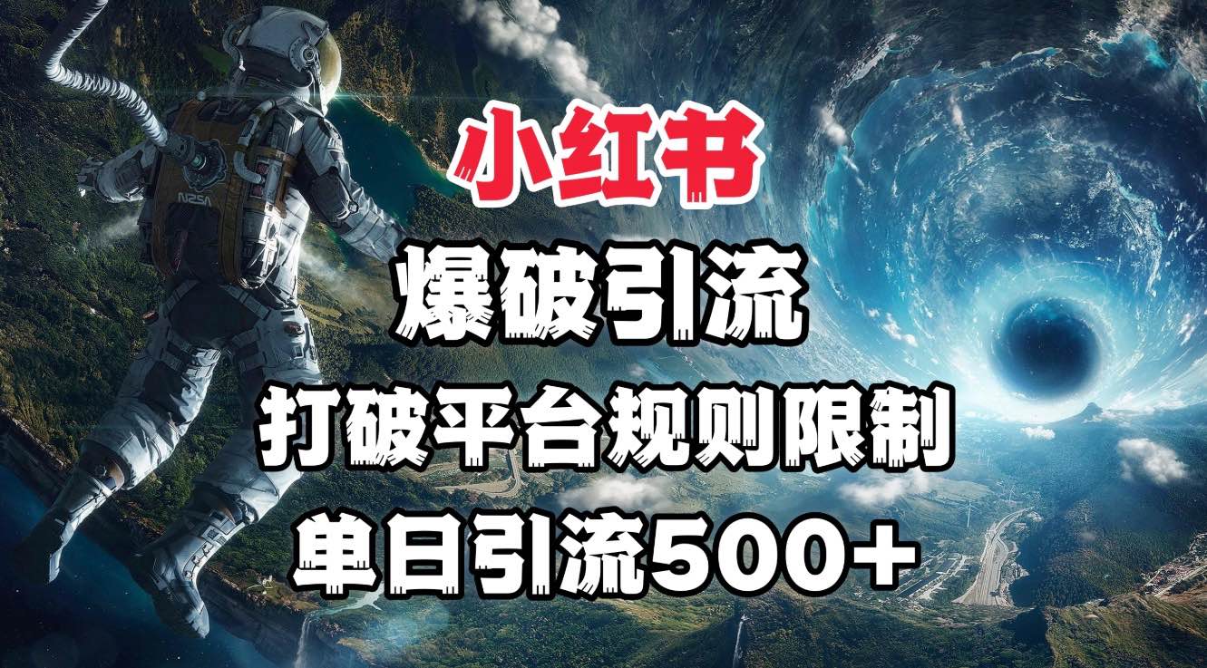 小红书爆破引流，打破平台的规则限制，单日引流500+精准粉-优优资源网