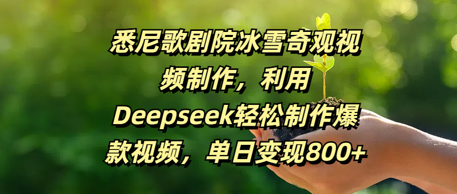 悉尼歌剧院冰雪奇观视频制作，利用Deepseek轻松制作爆款视频，单日变现800+-优优资源网