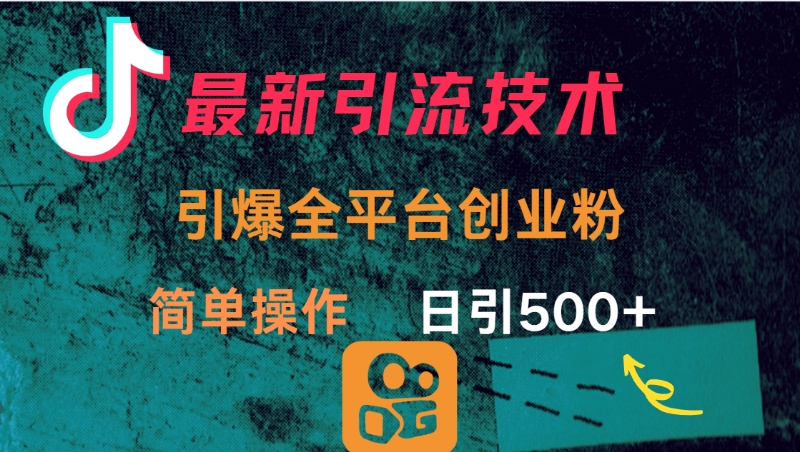 最新引流方法，引爆全平台创业粉操作简单，日引300＋-优优资源网
