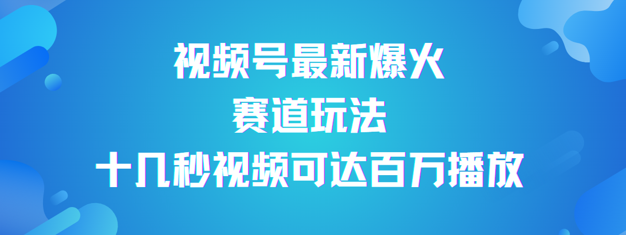 视频号最新爆火赛道玩法，流量巨大，视频制作简单，轻松月入数万-优优资源网