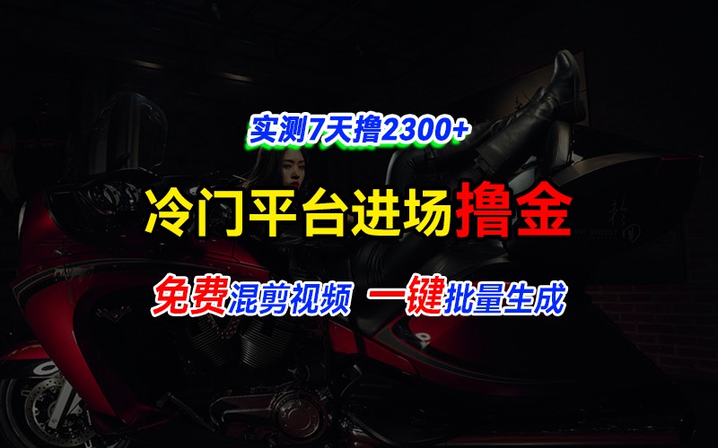全新冷门平台vivo视频，快速免费进场搞米，通过混剪视频一键批量生成，实测7天撸2300+-优优资源网