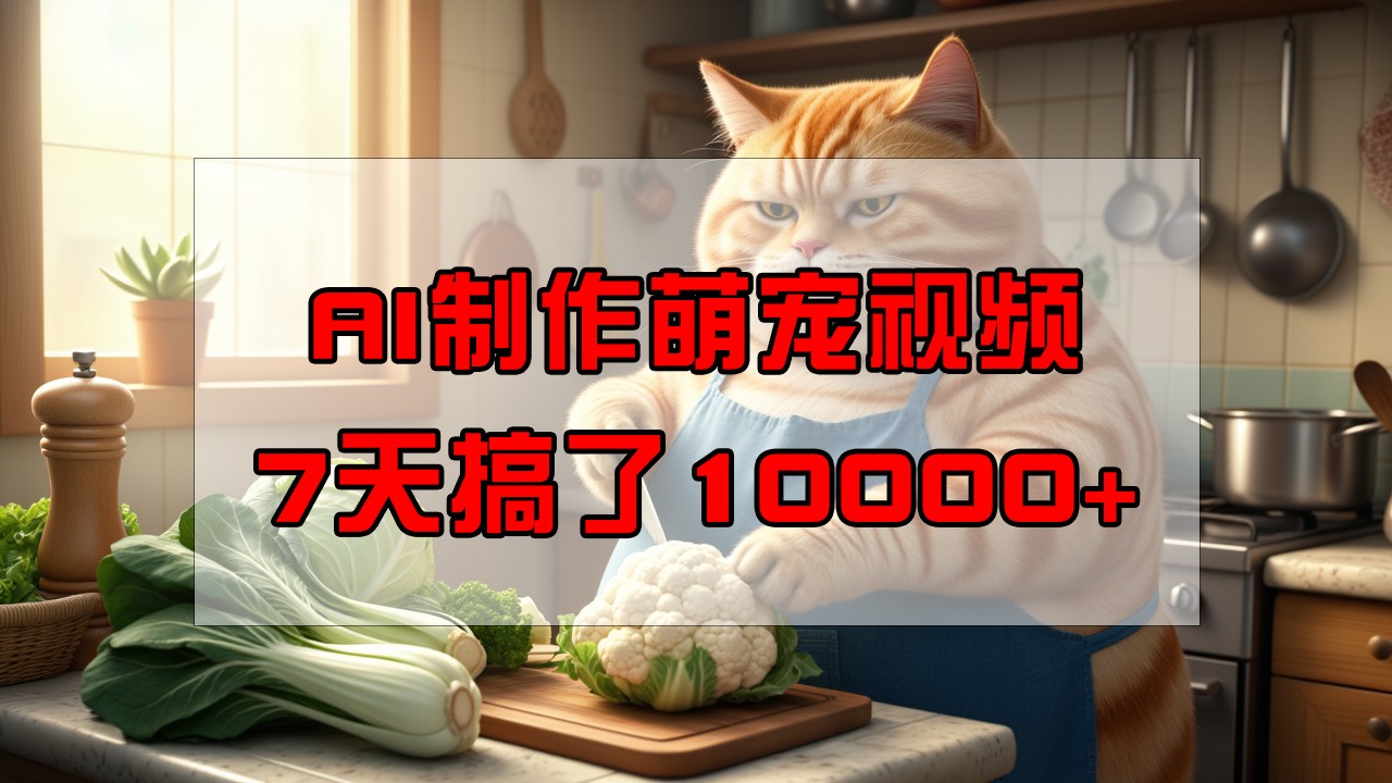 靠AI制作萌宠视频，7天搞了1万+，操作简单门槛低，有手机就行-优优资源网
