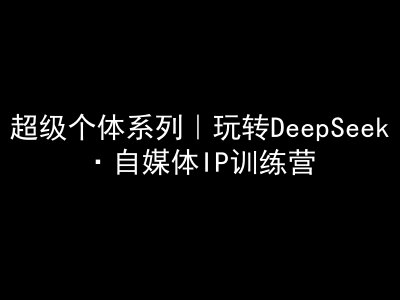 超级个体系列，玩转DeepSeek·自媒体IP训练营，deepseek教程-优优资源网
