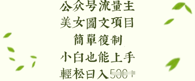 流量主长期收益项目，美女图片简单复制，小白也能上手，轻松日入5张-优优资源网