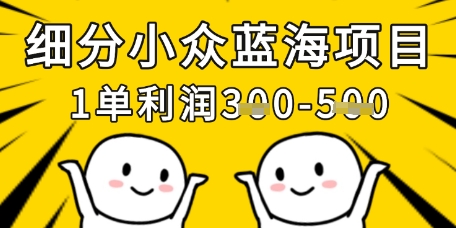 细分小众蓝海项目，一单利润3张，每月收入稳定过1w+-优优资源网