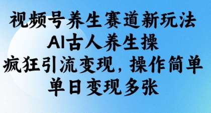 视频号养生赛道新玩法，AI古人养生操，疯狂引流变现，操作简单，单日变现多张-优优资源网