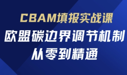 CBAM填报实战课，欧盟碳边界调节机制，从零到精通-优优资源网