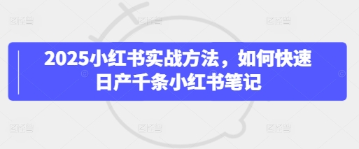 2025小红书实战方法，如何快速日产千条小红书笔记-优优资源网