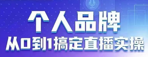 个人品牌：从0到1搞定直播实操，用直播为你的个人品牌赋能，六大实操板块，放大个人影响力-优优资源网