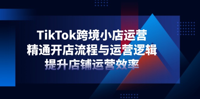 TikTok跨境小店运营，精通开店流程与运营逻辑，提升店铺运营效率-优优资源网
