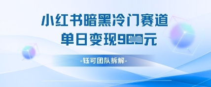 小红书冷门”暗黑”赛道，单日收益多张-优优资源网