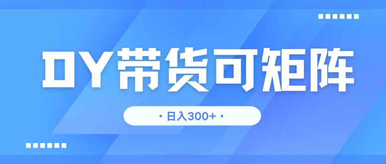 DY带货，日入300＋矩阵无上限-优优资源网